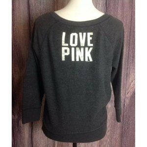 Victoria's Secret Pink Sweatshirt Sz XS 3/4 Sleeve